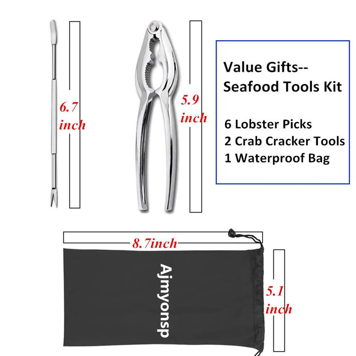 Seafood Tools Set 8Pack Crab Legs Crackers Nut Cracker Crab Forks Picking Eating Tool Shellfish Lobster Shell Opener