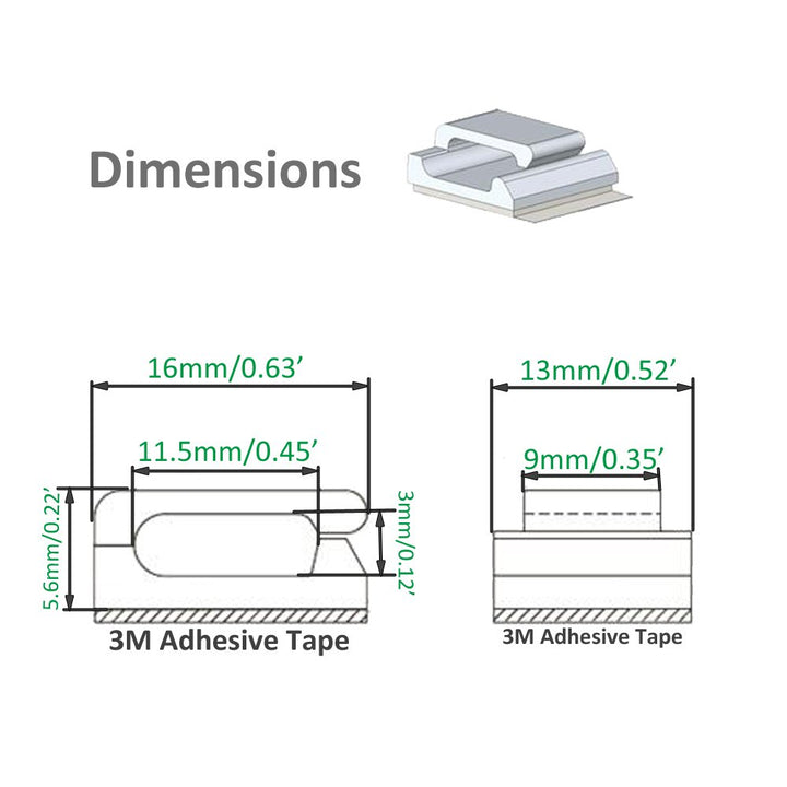 GooChan Strip Light Mounting Clips Self-Adhesive Strip 