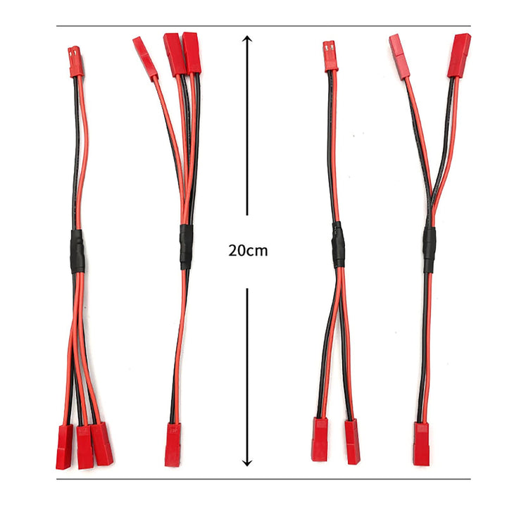 6PCS JST Plug Splitter,JST Male Female Y Cable,JST Y Parallel Adapter Splitter Harness Compatible with Traxxas TRX-4 1/10 RC Car Crawler ESC Battery Motor Cooling Fan,15CM/5.9
