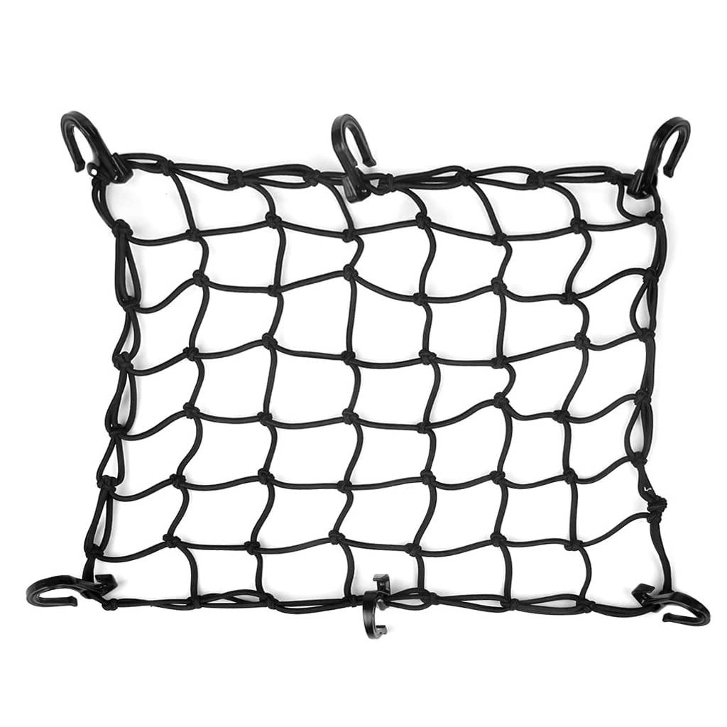 15x15 Motorcycle Cargo Net Stretches to 30x30 with 6 Hooks 2&#39;&#39;x2&#39;&#39; Mesh for Motorcycle Motorbike Bikes