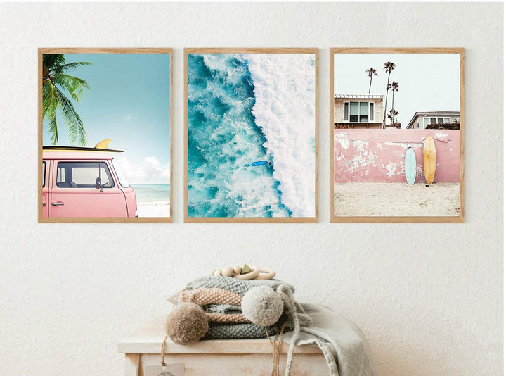 VOUORON Summer California Beach Palm Photo Coastal Wall