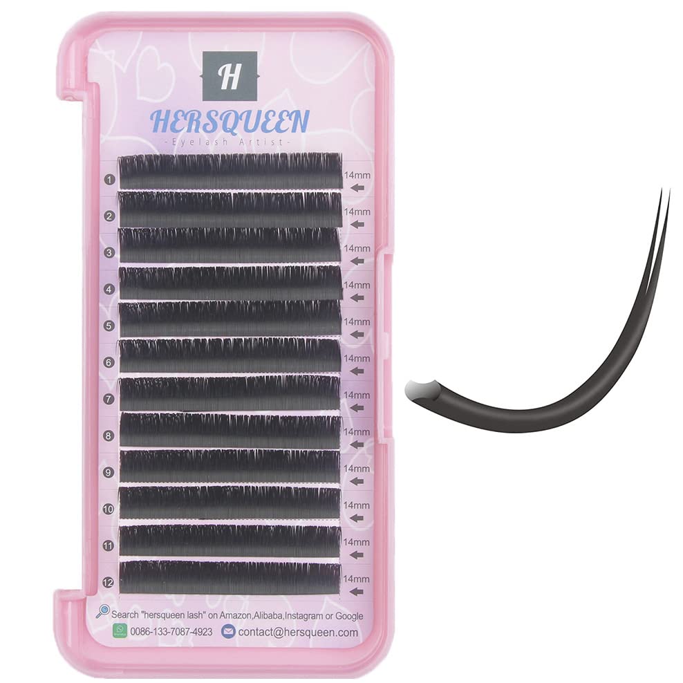 0.20-C, 14Mm Length: 0.20 Ellipse Eyelash Extensions Flat Lashes As Soft As 0.05 Lashes Cashmere Faux Mink Individual Eyelash Extensions Ellipse Lash C Curl D Curl Faux Mink Volu
