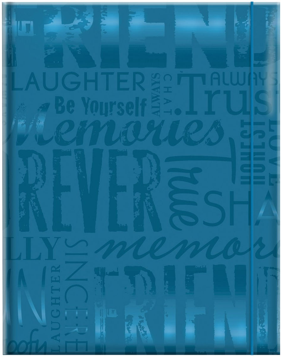 Embossed Friends 100-Pocket 4x6 Photo Album, Teal