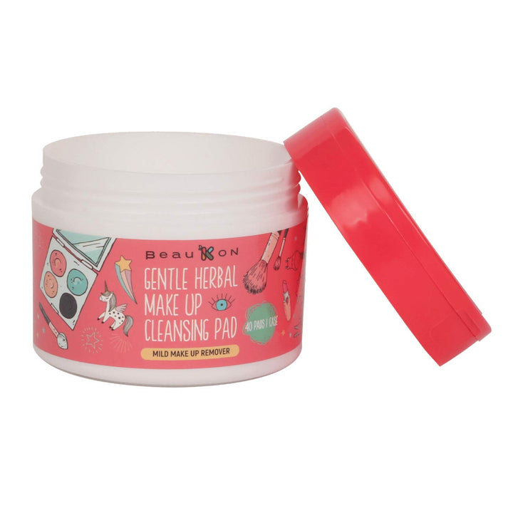 Gentle Herbal Makeup Cleansing Pads, Centella Asiatica Gotu Kola Daily Makeup Remover Wipes (40 Count)