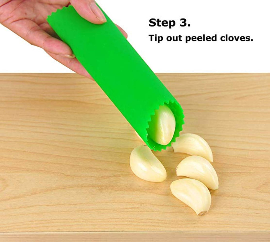 Garlic Peeler Skin Remover Roller Keeper,Easy Quick to Peeled Garlic Cloves with Silicone Tube Roller Garlic Peeling Kitchen Tool(3 Colors)