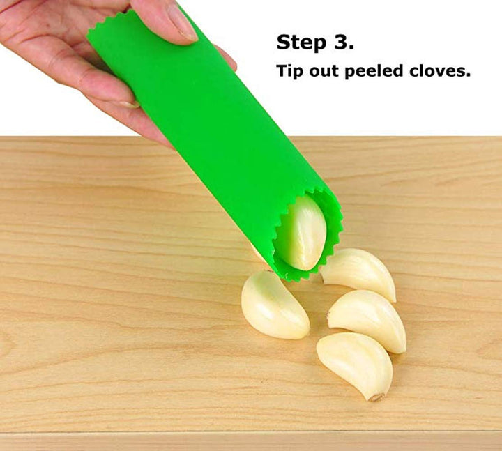 Garlic Peeler Skin Remover Roller Keeper,Easy Quick to Peeled Garlic Cloves with Silicone Tube Roller Garlic Peeling Kitchen Tool(3 Colors)
