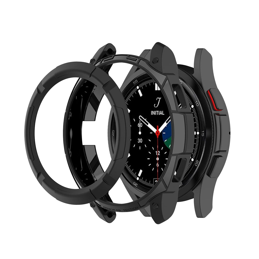 Compatible with Samsung Galaxy Watch 4 Classic Case 46mm, Protective Edge Case with Bezel Ring Cover Case Frame for Galaxy Watch 4 Classic 46mm (Black/Blue/Red/White/Green, Watch4 Classc 46mm)