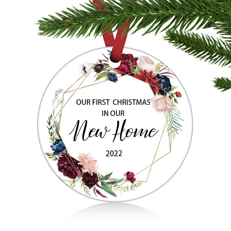 Housewarming Gifts for New Home, New Home Ornaments 2023, New Home Gift Ideas, Couple Married Wedding Decoration 3 Ornament, Housewarming Gifts (Red-New Home 2023)