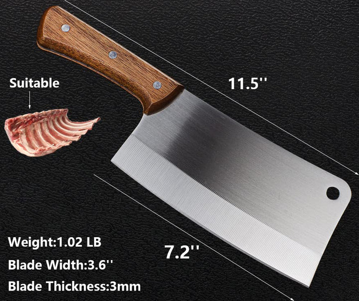 Meat Cleaver - 7&#39;&#39; Heavy Duty Butcher Knife Meat Chopper Bone Cutting Knife - High Carbon German Stainless Steel - Pearwood Handle for Home Kitchen and Restaurant 2023 Gifts
