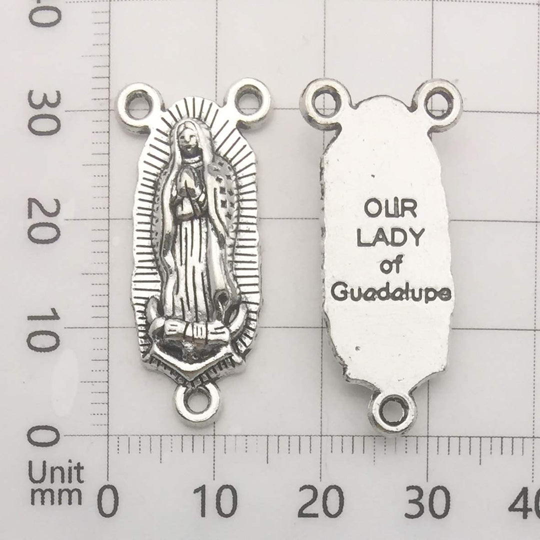100g (60pcs) Antique Silver Cross Jesus Maria Our Lady Miraculous Centerpiece Crucifix Medal Charms Pendants for Crafting, Jewelry Findings Making Accessory For DIY Rosary Necklace Bracelet (M154)
