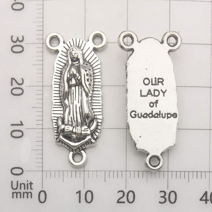 100g (60pcs) Antique Silver Cross Jesus Maria Our Lady Miraculous Centerpiece Crucifix Medal Charms Pendants for Crafting, Jewelry Findings Making Accessory For DIY Rosary Necklace Bracelet (M154)