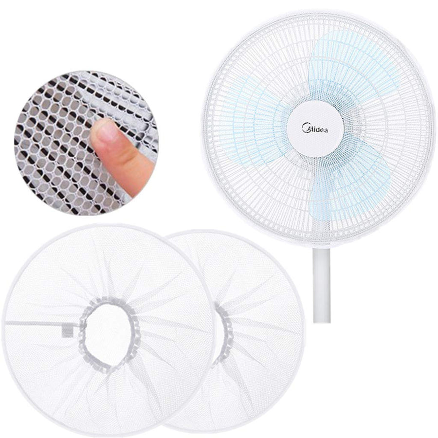 2 Pack - 18 Fan Safety Protection Cover,Kids Finger Protect Fan Net Guard,Washable Pedestal Fan Dustproof Cover,Fan Safety Dust Cover,Perfect for Parents of Toddlers (White)