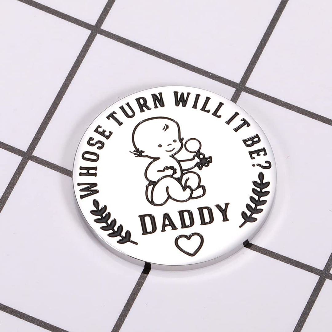 NUBARKO New Baby Gift for Parent Mom Daddy Cute Decision Coin for Women Men Pregnancy Mothers for First Time Moms Dads Mummy to Be Birthday Christmas Appreciation Present Double-Sided