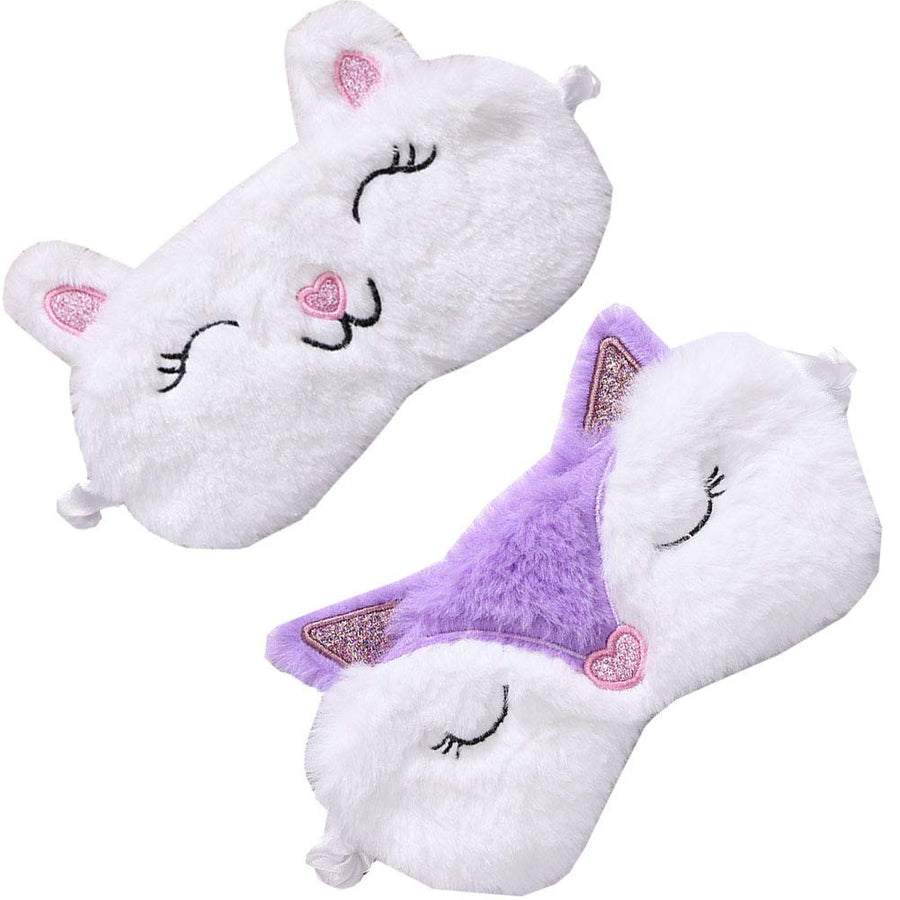 2 Pack Cute Animal Sleep Mask for Girls Cute Cartoon Fo