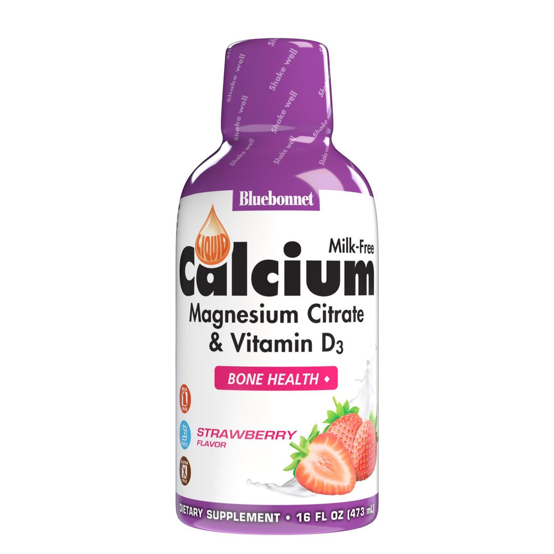 Bluebonnet Nutrition Liquid Calcium Magnesium Citrate, Strawberry Flavor 16 fl oz