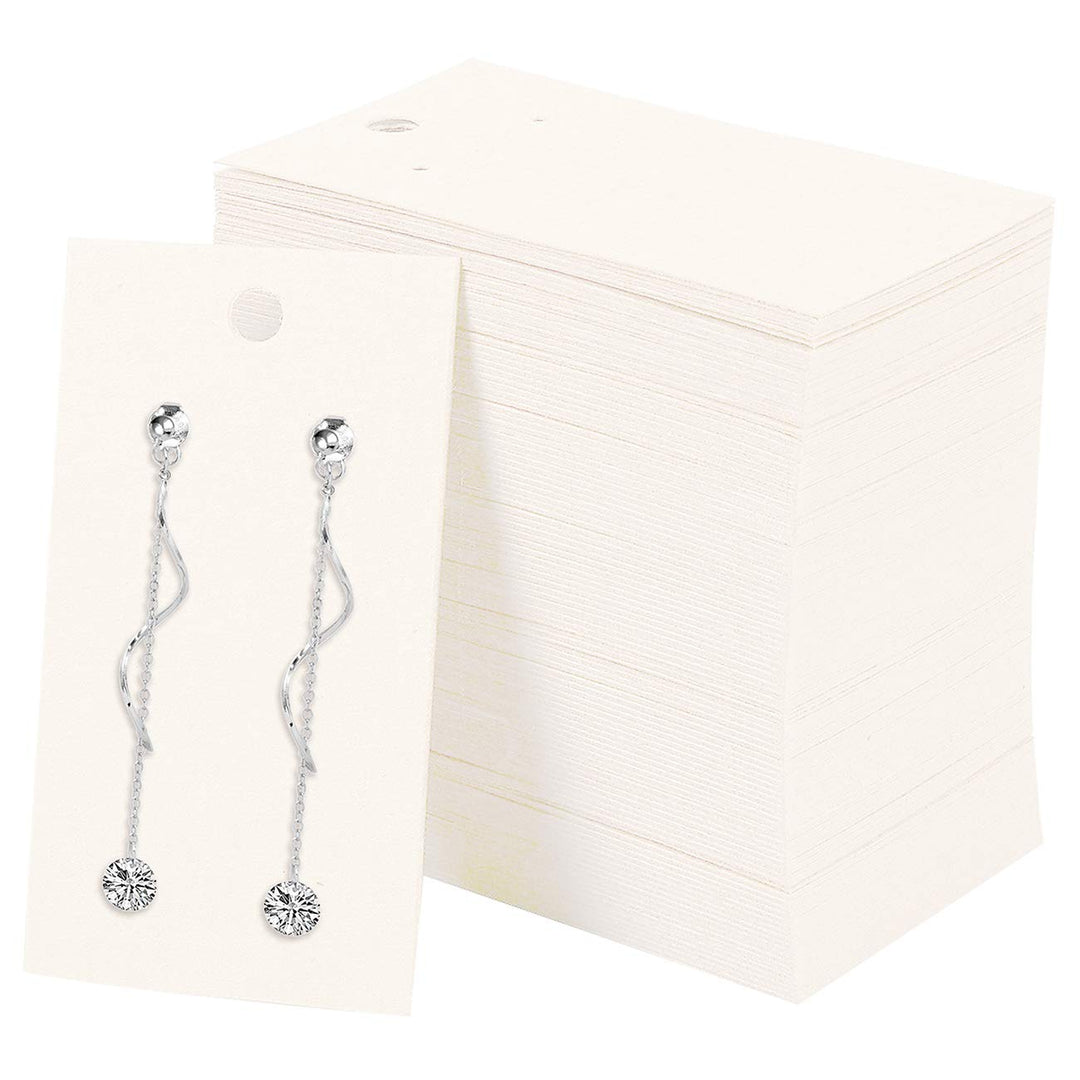 Earring Holder Cards 100 Pcs White Earring Card Holder for DIY Earring Ear Studs Card Jewelry Card (2 x 3.5 Inches, White)