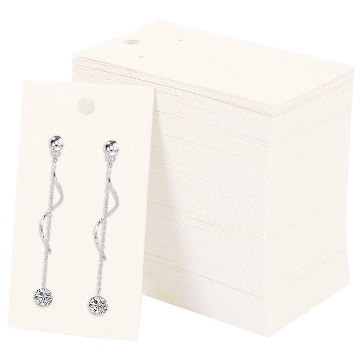 Earring Holder Cards 100 Pcs White Earring Card Holder for DIY Earring Ear Studs Card Jewelry Card (2 x 3.5 Inches, White)