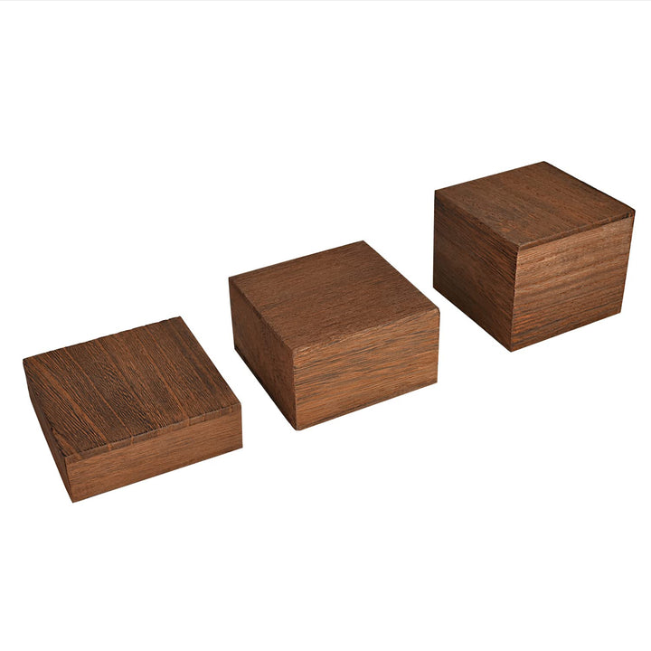 MOOCA Customizable Wooden Display Risers Set - 3 Differ
