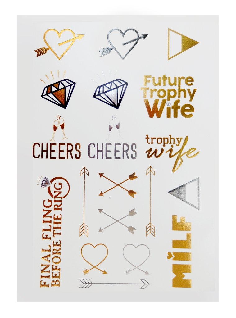 Bachelorette Party Tattoos - Bachelorette Party Favors, Decorations &amp; Supplies - Girl&#39;s Night Out Temporary Flash Tattoos