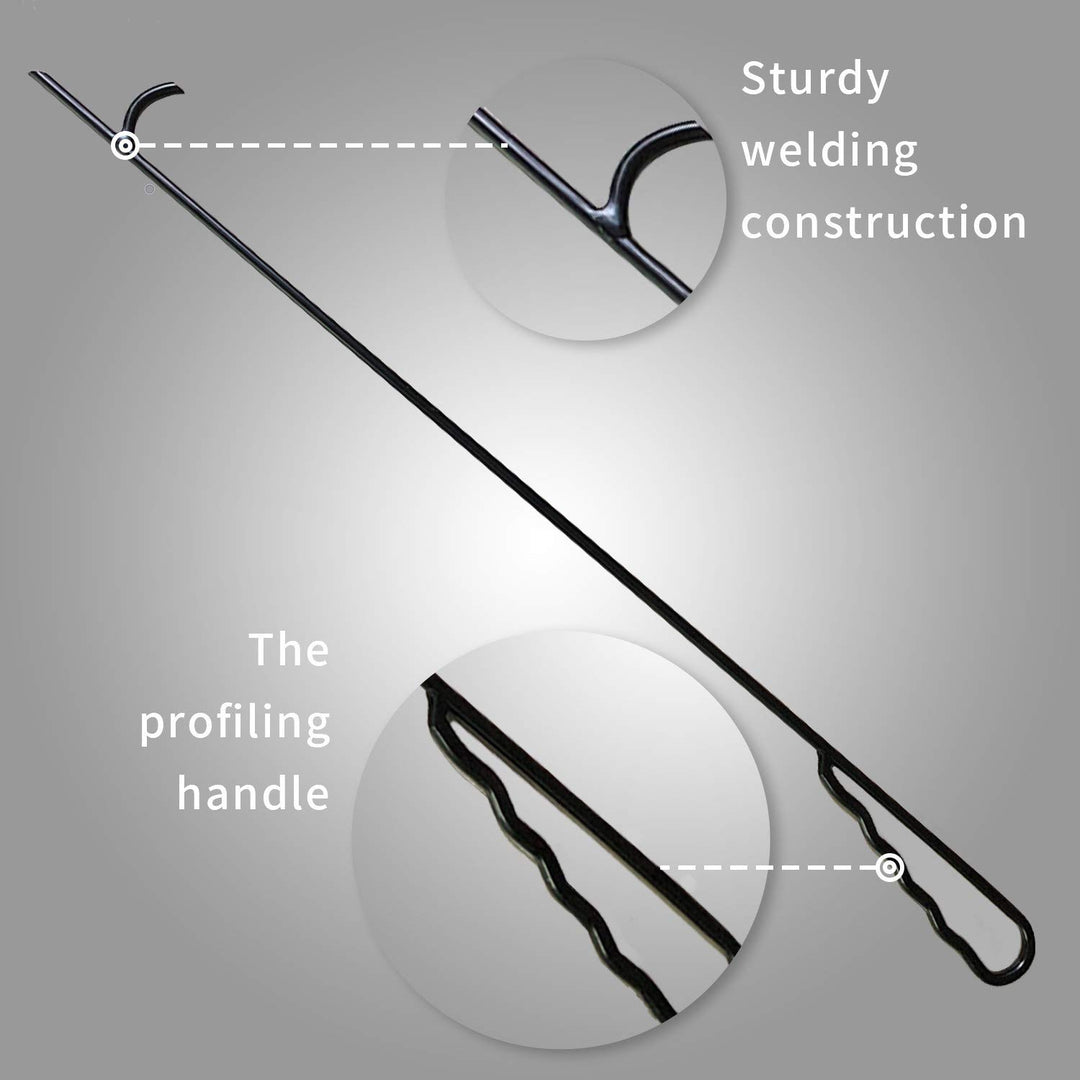30 Inch Long Fire Poker for Fire Pit and Fireplace, Outdoor fire Pit Poker Stick, Rust Resistant Black Finish, Minimalism Style…