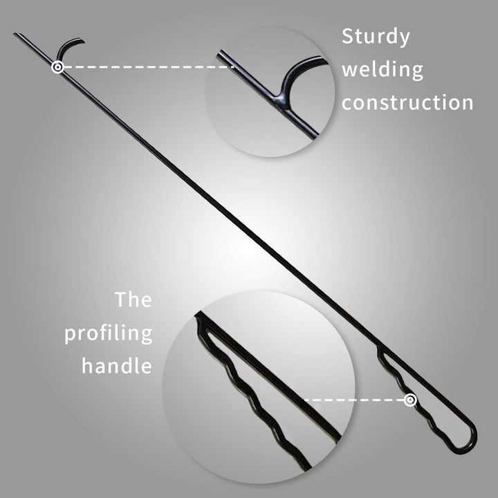 30 Inch Long Fire Poker for Fire Pit and Fireplace, Outdoor fire Pit Poker Stick, Rust Resistant Black Finish, Minimalism Style…