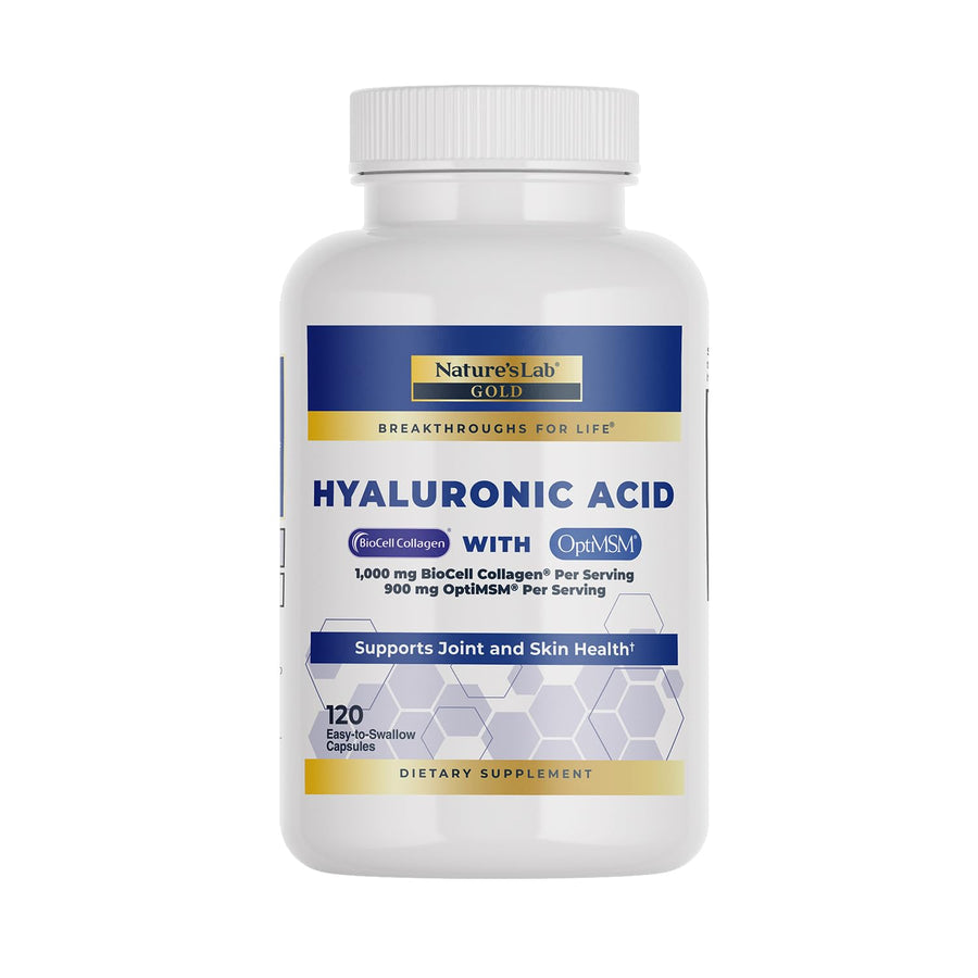 Hyaluronic Acid with Biocell Collagen and MSM - Skin Hydration, Joint Health - 120 Capsules (40 Day Supply)