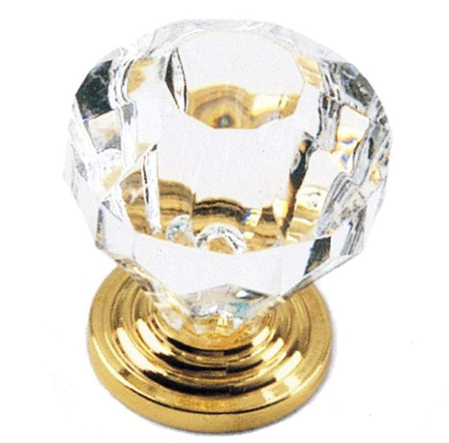 82104 Acrystal 1-3/8-Inch Diameter Knob, Acrylic Brass Base
