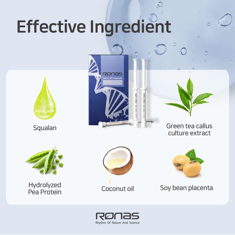 Stem Cell Ampoule 30ea.Advanced Anti Aging hydrating Formula.Dermatologists Approved and Recommended as Best Anti Aging serum. Pea Plant Stem Cells Rejuvenate your Skin.