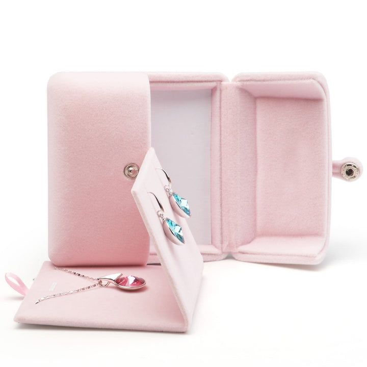 Pink Velvet Jewelry Packaging Box Pendant Earrings Display Storage Case Pendant Gift Box