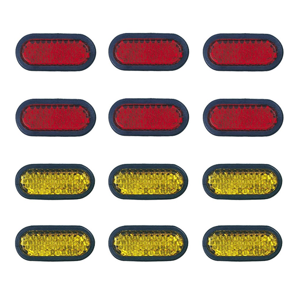 43336 Amber/Red 6 Adhesive Reflector, 1 Pack