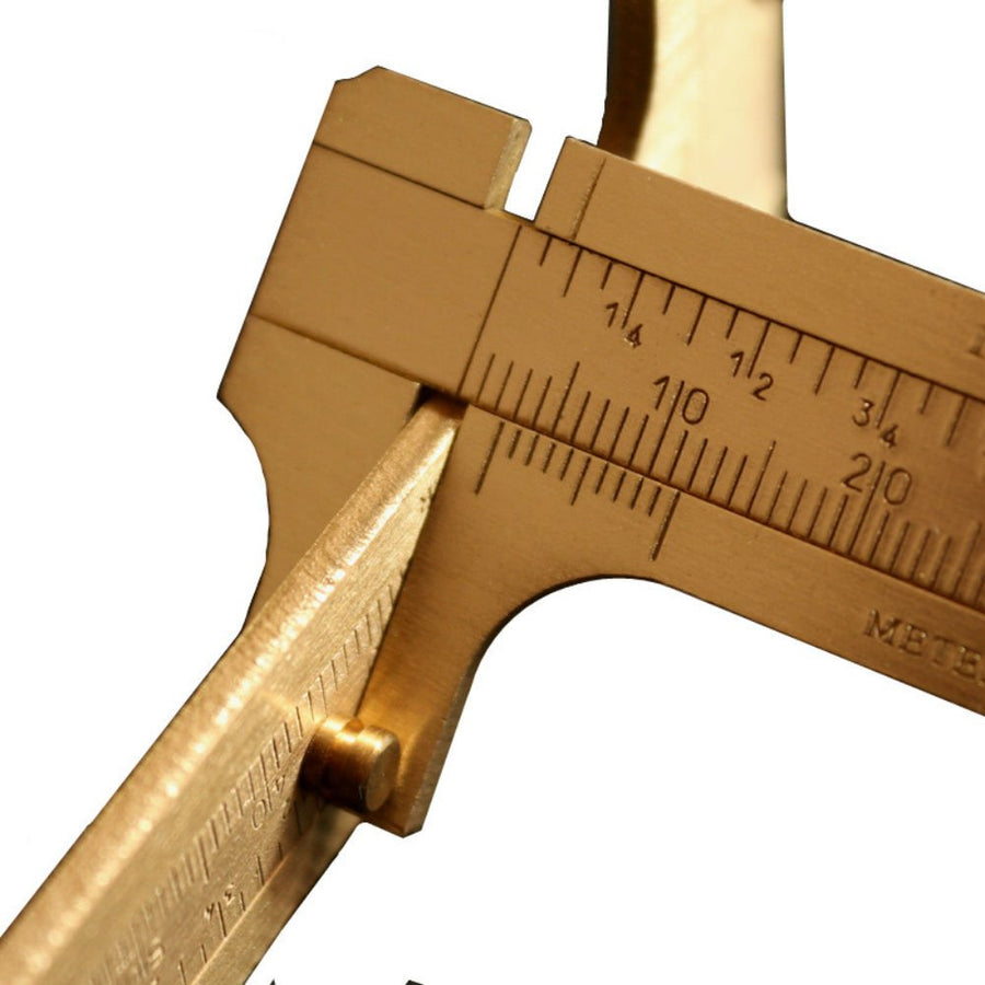 Portable Antique Style Mini Copper Caliper Double Scale 0-80MM Metal Caliper for Measuring Gemstones and Jewelry Components