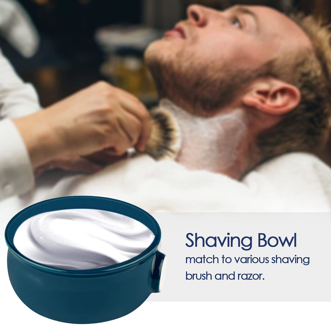 Linkidea Ceramic Shaving Soap Bowl with Non-slip Handle