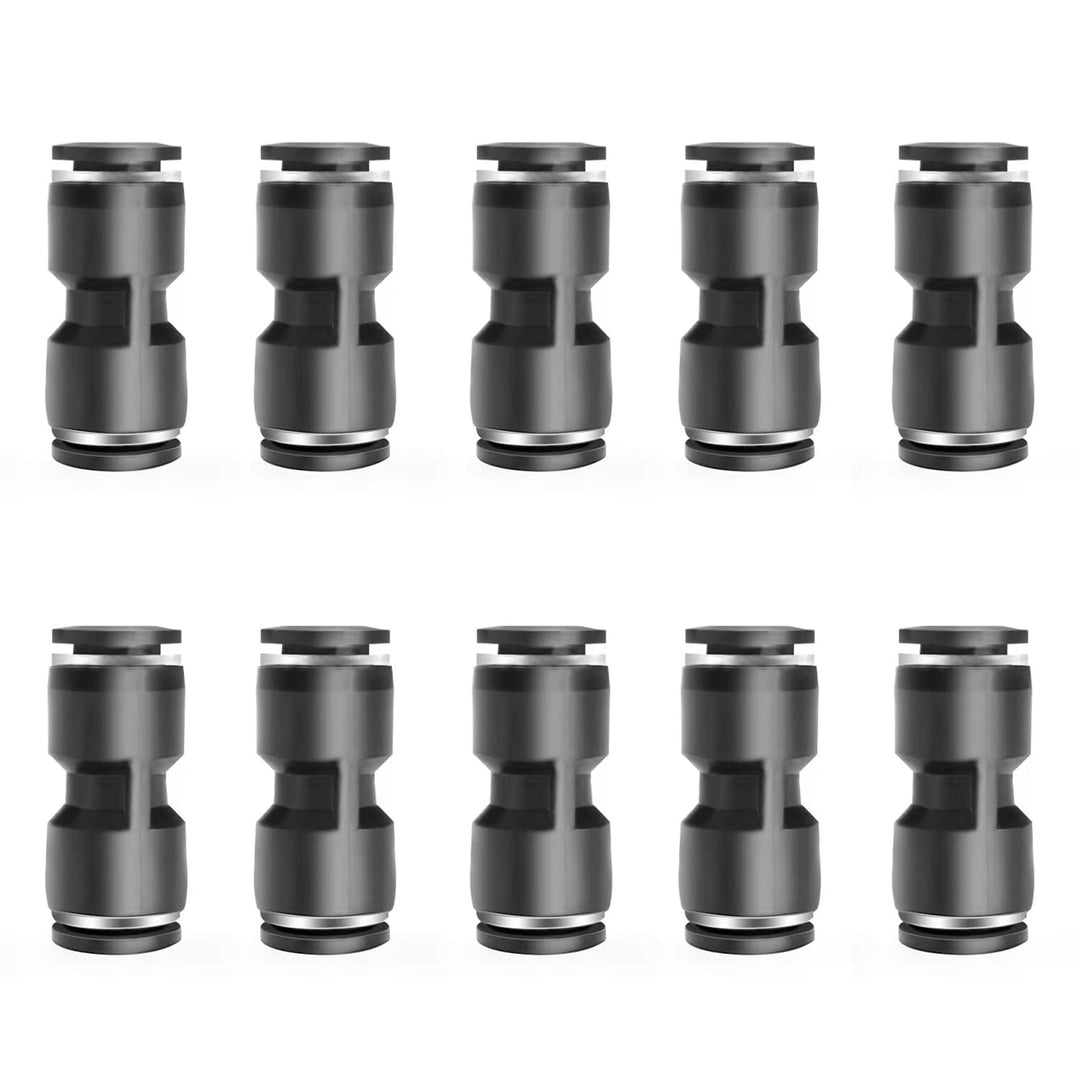 zjxed 1/4 OD x 1/4 OD Straight Pneumatic Connector, Push to Connect fittings Straight Union/Coupler (Pack of 10)