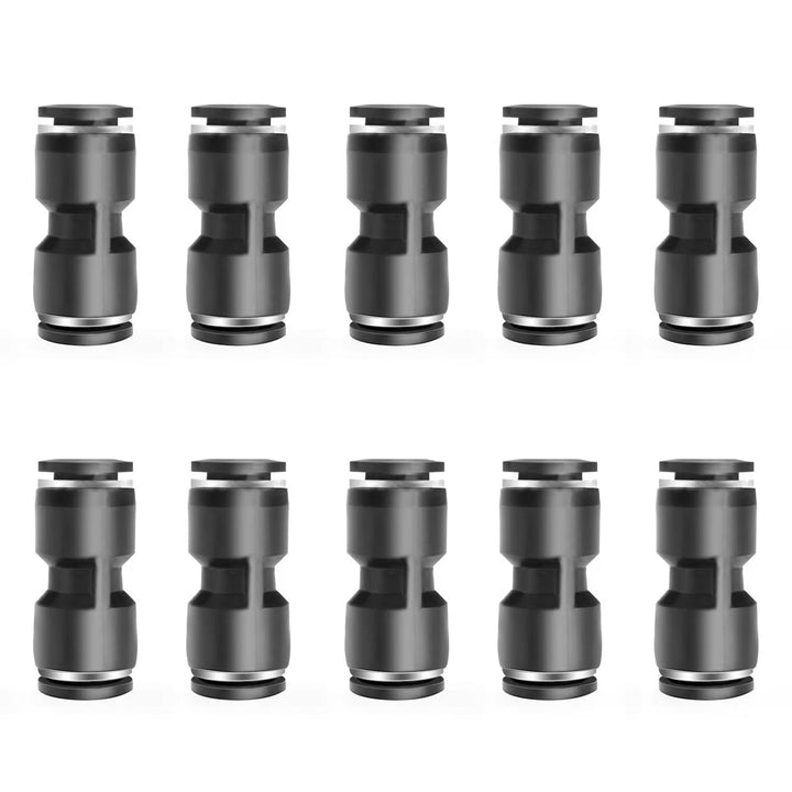 zjxed 1/4 OD x 1/4 OD Straight Pneumatic Connector, Push to Connect fittings Straight Union/Coupler (Pack of 10)