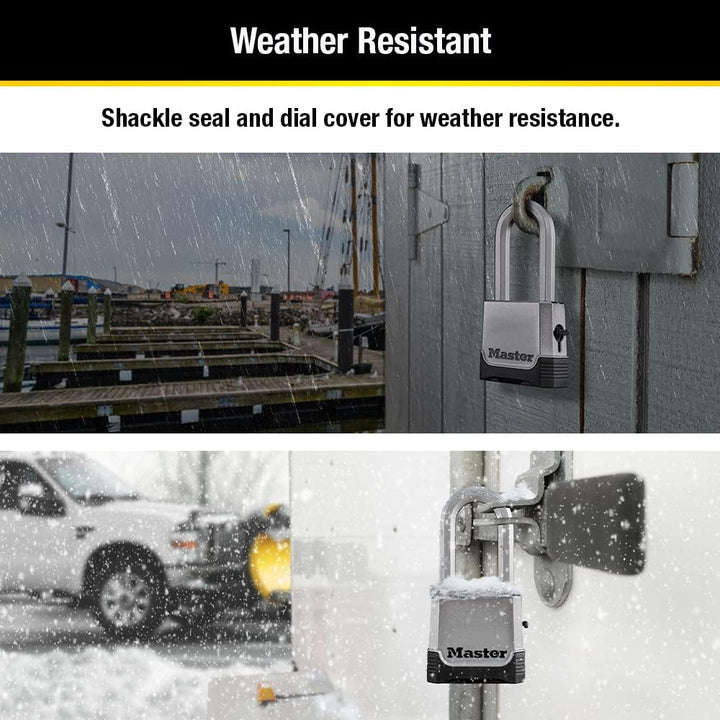 M176XDLH Heavy Duty Outdoor Set Your Own Combination Lock, 1 Pack, Silver