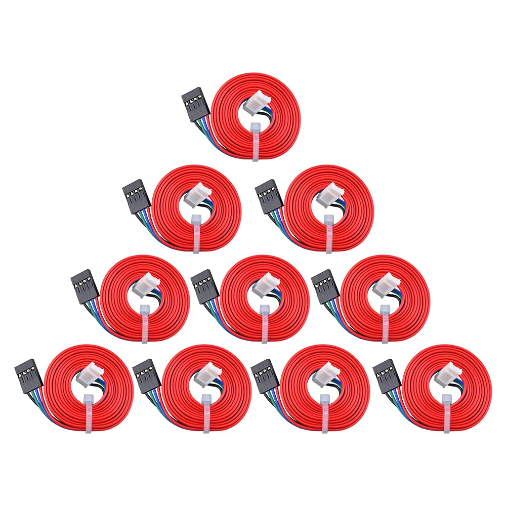 STEPPERONLINE Stepper Motor Cable 10 Pack,1m Long XH2.54 4pin to 6pin NEMA 17 Extended Connector Cable for RepRap 3D Printer CNC Machines