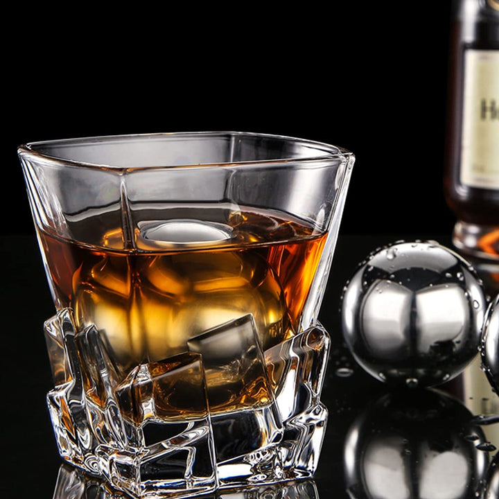 Whiskey Stones 2 Pcs Reusable Metal Ice Cube Large Stai