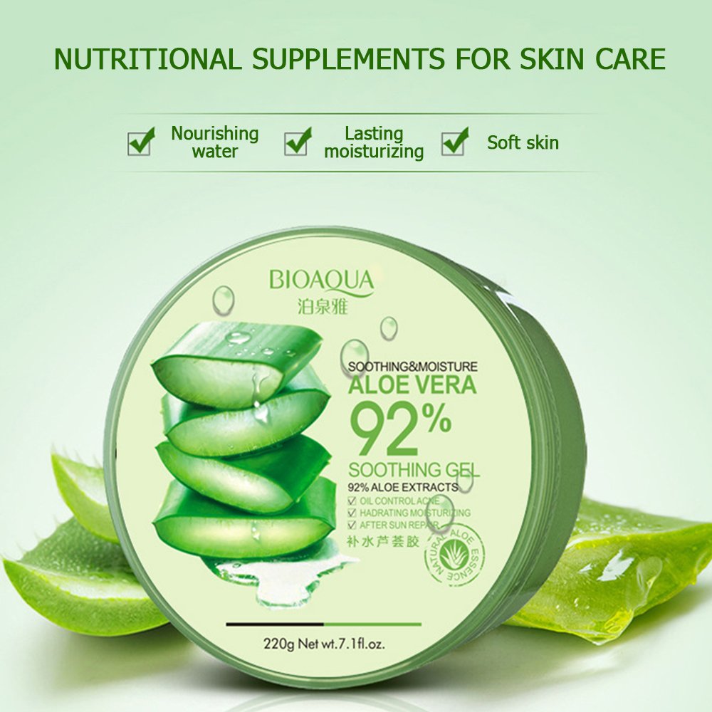 92% Aloe Vera Extracts Hydrating Acne Spot Removing Face Night Cream Replenishiment Soothing Long-lasting Gel 220g