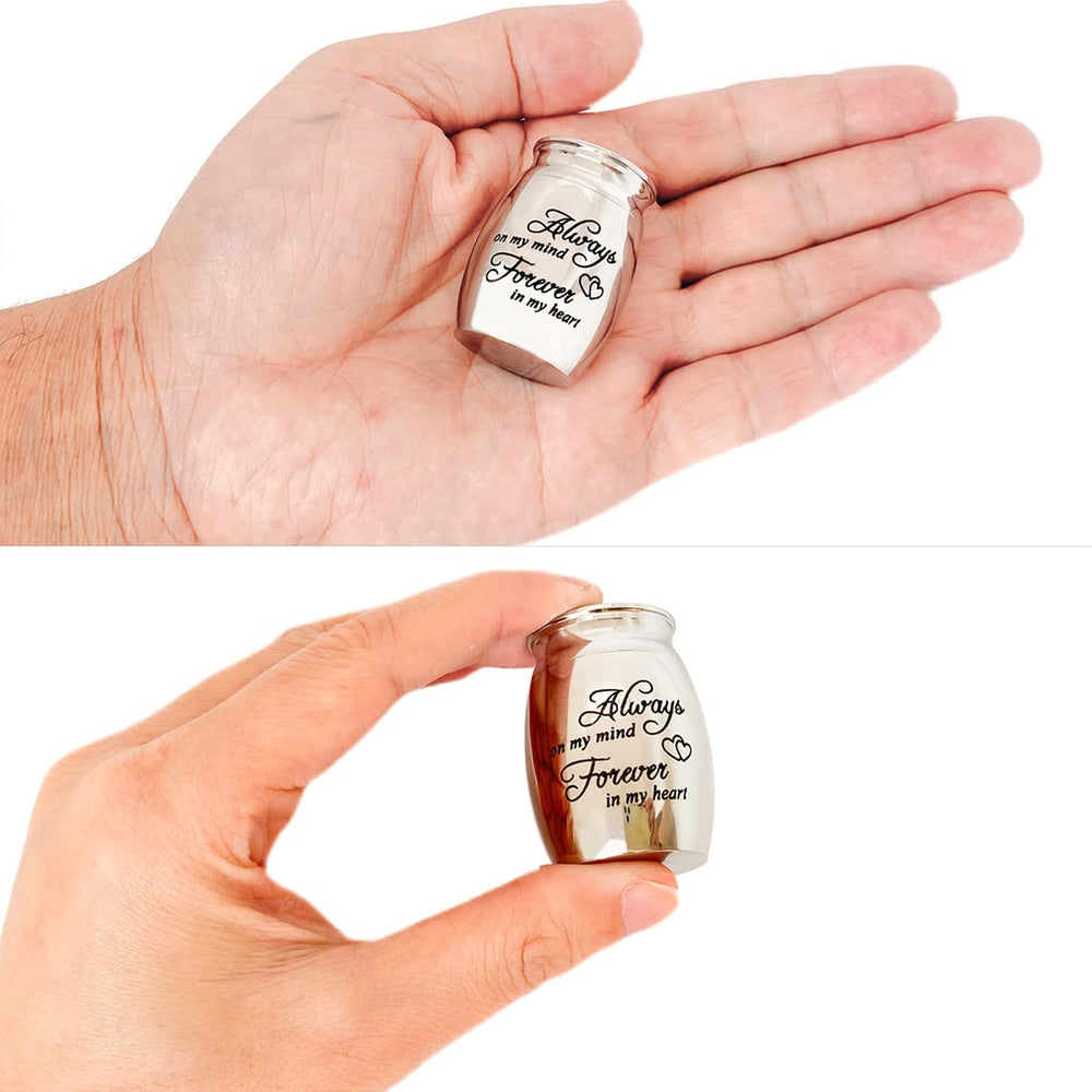 Memorial Small Urns for Human Ashes, 1.6 Mini Keepsake Cremation Urns for Ashes Decorative Funeral Urn Ashes Holder Pet Keepsake Urn, Mini Decorative Container Storage Jar for Family & Loved Ones