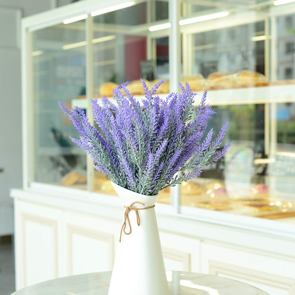 Artificial Flowers 6 Bundles Lavender Bouquet for Wedding Home Office Decoration - Pink