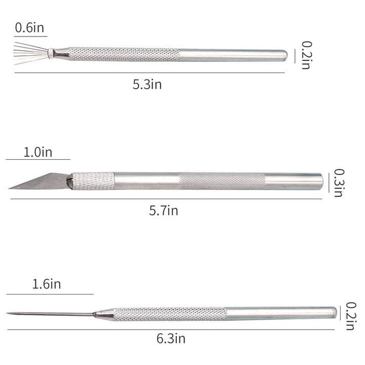 3Pcs Clay Ceramic Needle Tools Pottery Craft Tools Sculpture Feather Pin, Carving Knife and Needle Detail Tools for Pottery Modeling, Carving, Detail Processing