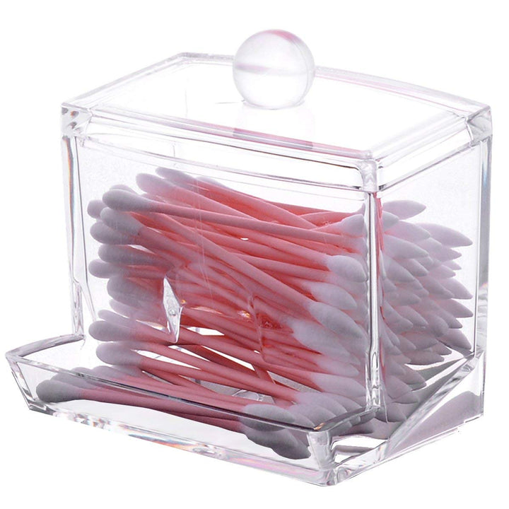 Qtip Holder Restroom Organizer,Acrylic Q Tip Storage Organizer,Cotton Swab Holder,Qtip Dispenser,Clear