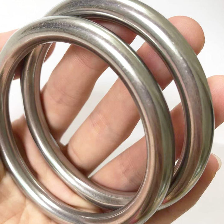 3 Metal O-Ring, 2 Pack 304 Seamless Welding Stainless Steel Rings Heavy Duty Smooth Solid Multi-Purpose Big Ring for for Crafts, 8mm x 60mm