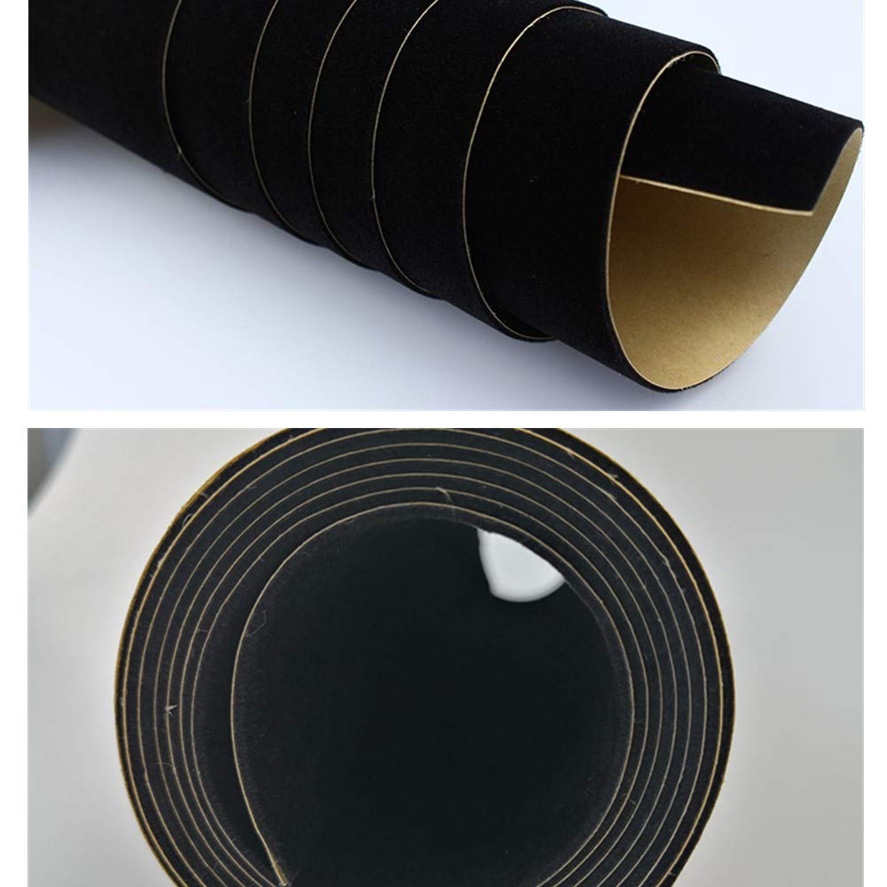 2PCS Self Adhesive Felt Sheets, DIY Felt Adhesive Sheet for Art &amp; Crafts, Peel and Stick Felt for Drawer/Jewelry Box Felt Liner, Solid Color Felt Wallpaper (14.6 x 39.4, Black)