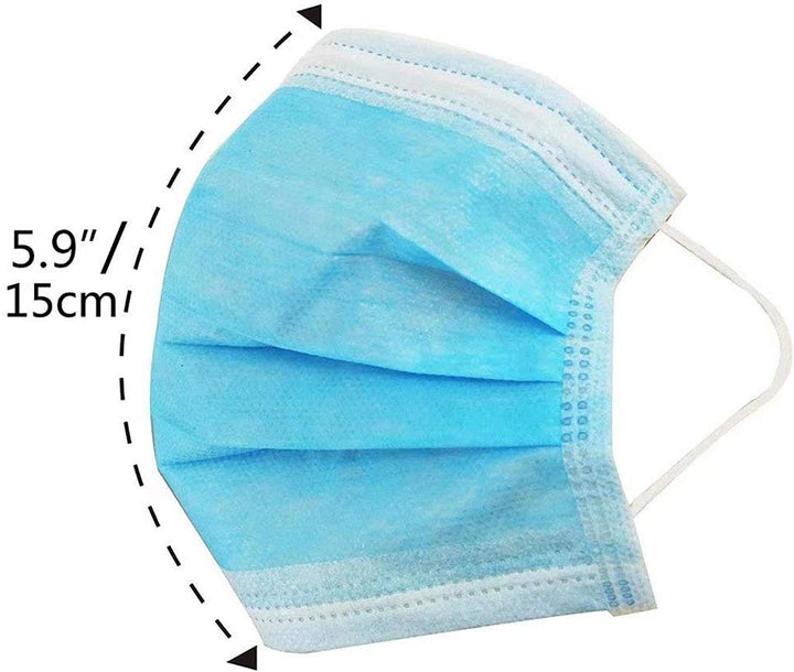 3 Ply Disposable Balaclavas with Elastic Ear Loops - Balaclavas 50 PCS - Soft &amp; Comfortable Filter Safety Mask for Dust Protection - Protective Blue