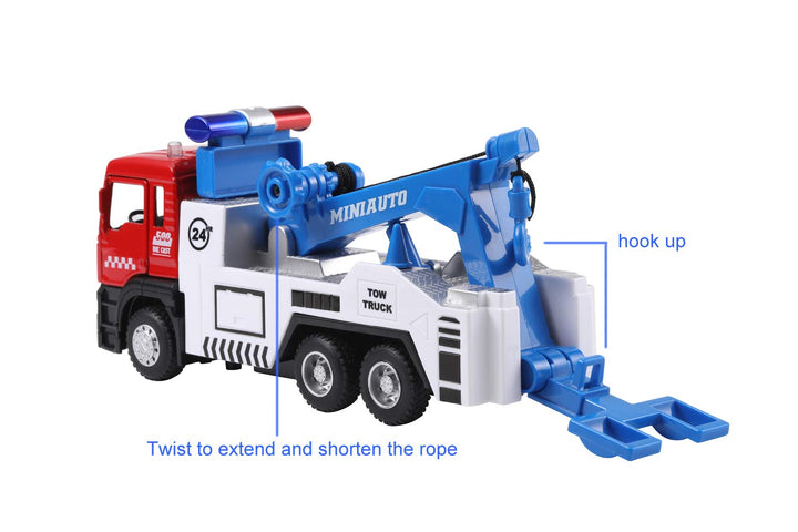 haomsj Toy Tow Truck Pull Back Toy Cars Miniature Carri
