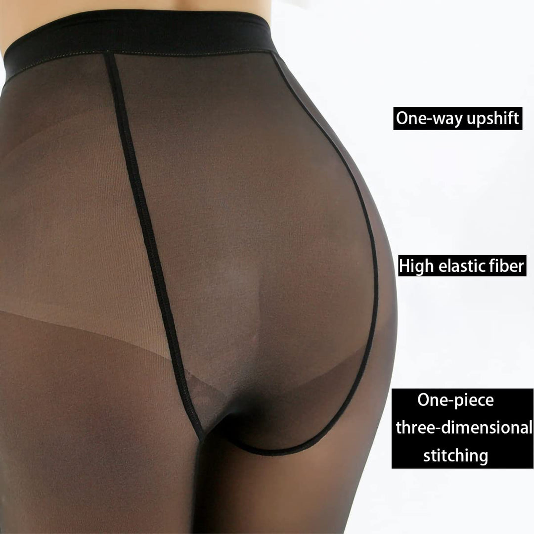 Fleece Lined Tights for Women Sheer Warm Pantyhose Fake Translucent Stretchy Footed Winter Thick Thermal Tights