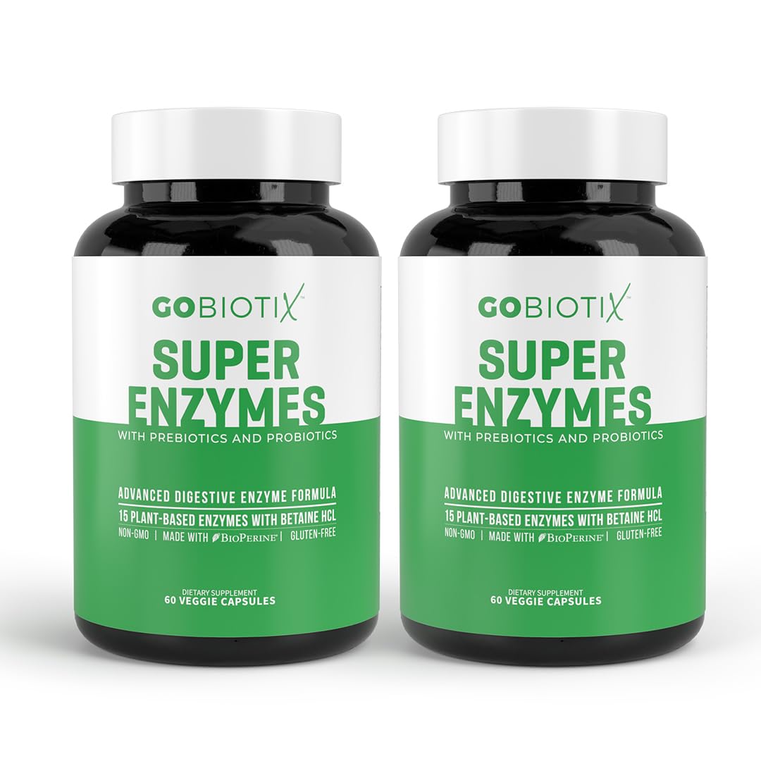 Digestive Enzymes Supplement with Prebiotics and Probiotics for Women and Men - Gut Health, Gluten Digestion, Lactose Absorption, Plant Based Dietary Pills - 120 Capsules