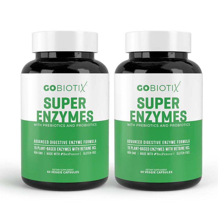 Digestive Enzymes Supplement with Prebiotics and Probiotics for Women and Men - Gut Health, Gluten Digestion, Lactose Absorption, Plant Based Dietary Pills - 120 Capsules