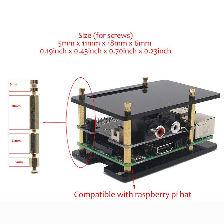 for Raspberry Pi 4 Case, Universal HAT Size Pi Case DIY Kit, Protective Acrylic Case for Raspberry Pi 5/4B/3B+/3B/2B/B+ and Raspberry Pi Hat Expansion Board